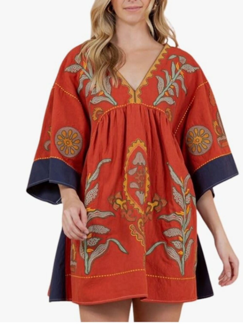 Women's oversized embroidered dress